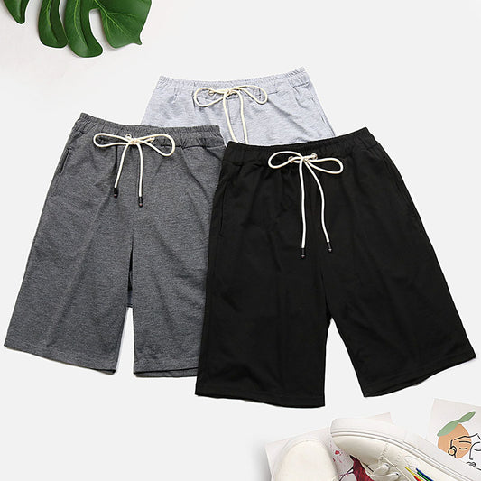 3 Piece Solid Color Shorts Set with Drawstring Waist